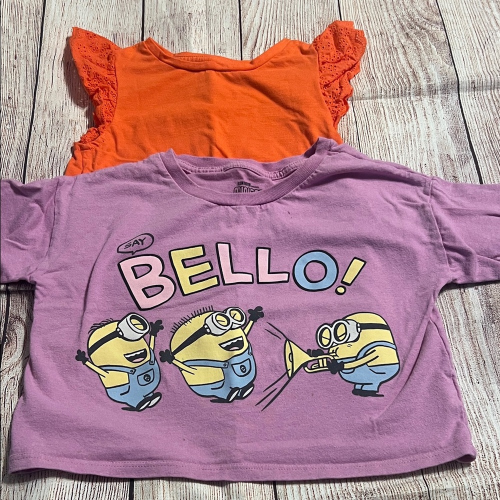 Minions Purple and Orange Kids Short Sleeve Tees